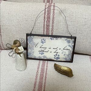 DEMDACO Angel Figurine and Dog Plaque Set with Angel Wing Dish